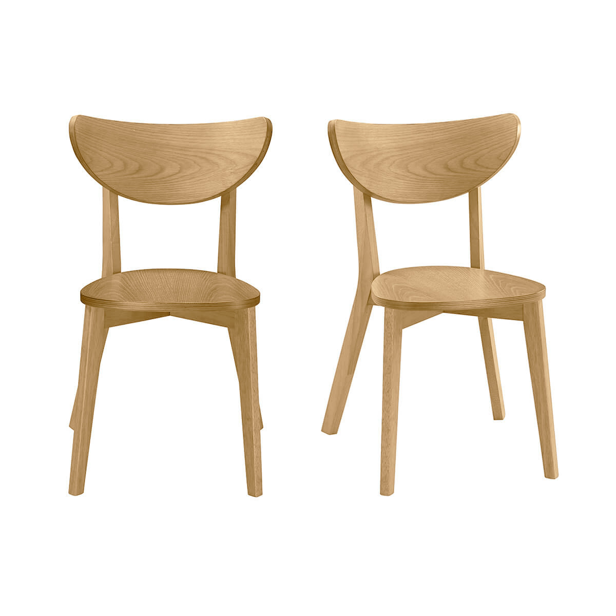 Sillas diseño roble LEENA (lote de 2)