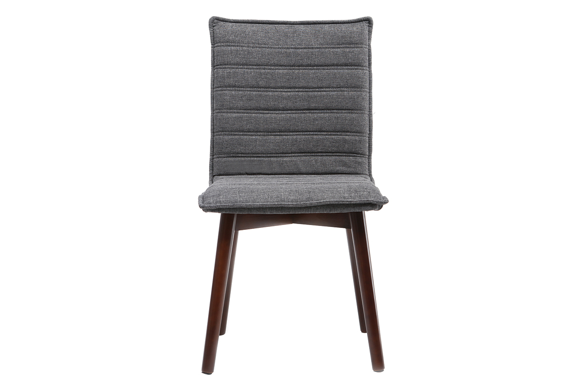Sillas dise�o tejido gris antracita patas madera oscura lote de 2 IZAL