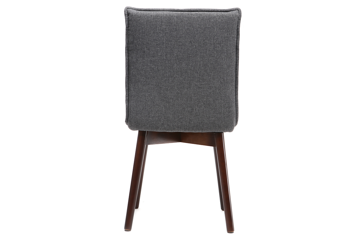 Sillas dise�o tejido gris antracita patas madera oscura lote de 2 IZAL