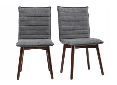 Sillas dise&ntilde;o tejido gris antracita patas madera oscura lote de 2 IZAL