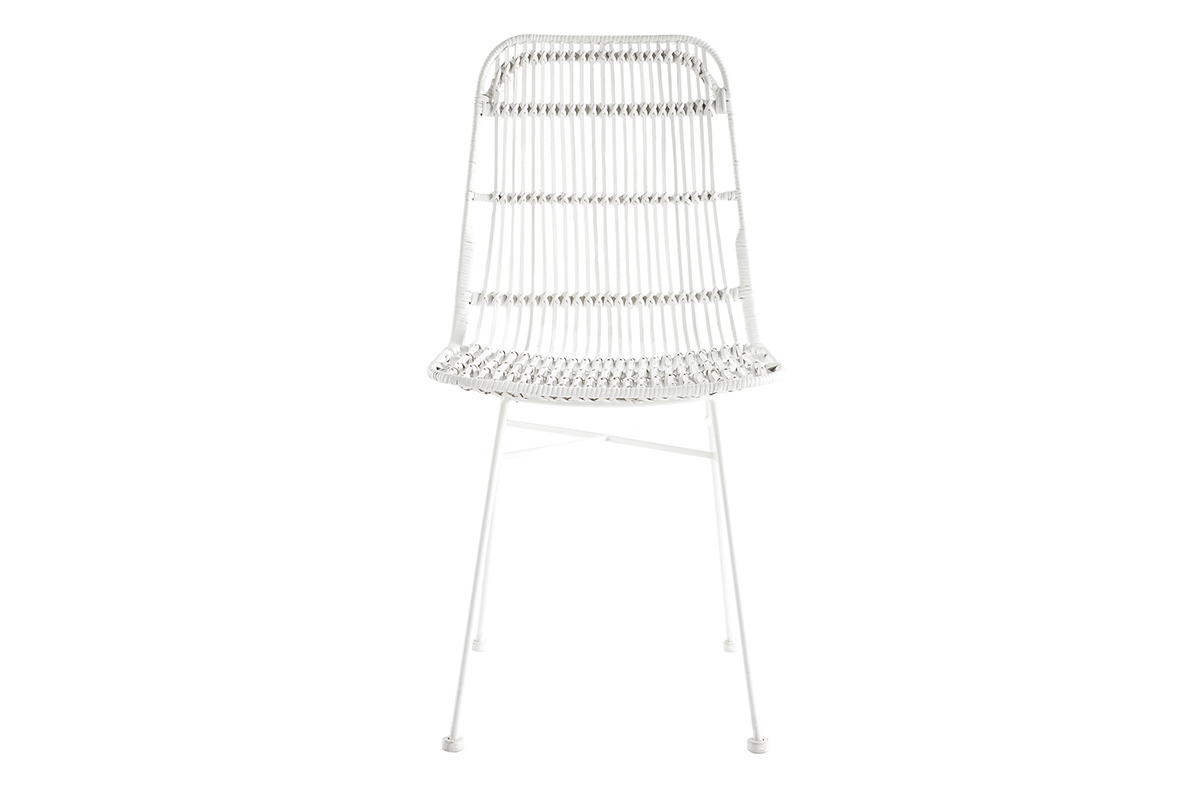 Sillas en ratn natural blanco (lote de 2) MALACCA