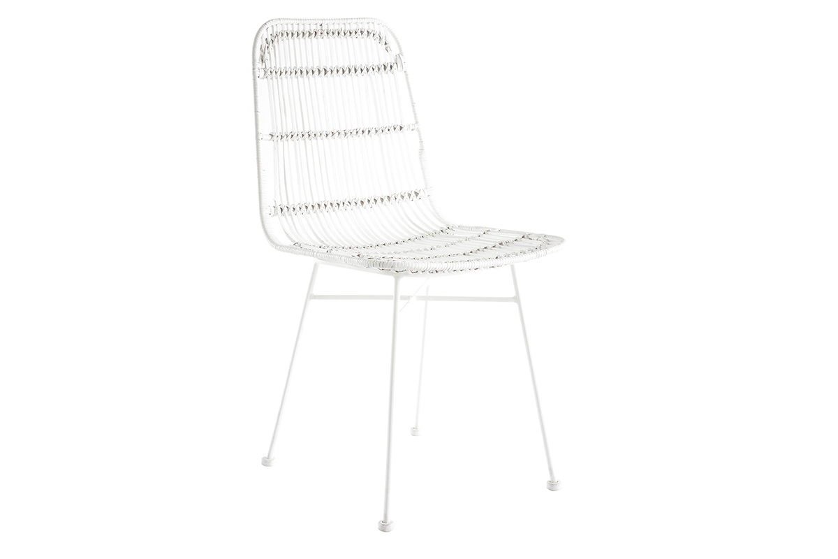 Sillas en ratn natural blanco (lote de 2) MALACCA
