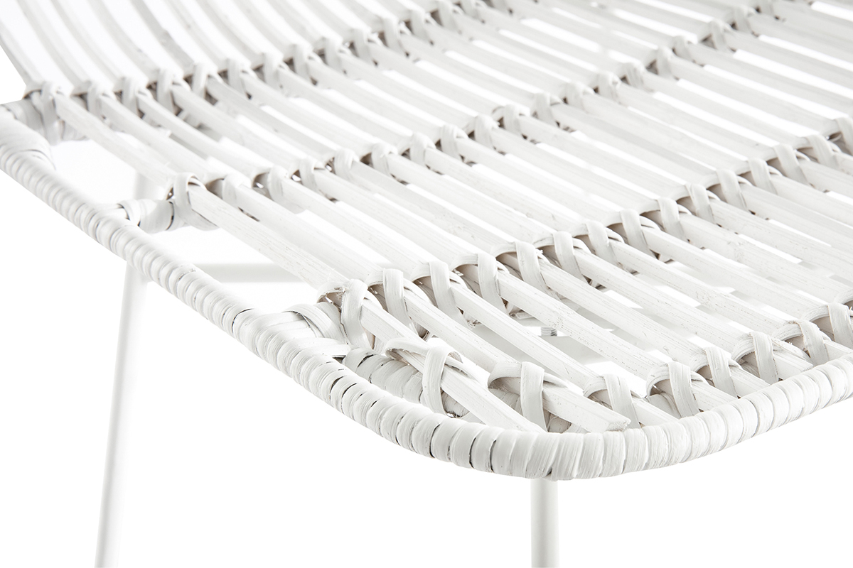 Sillas en ratn natural blanco (lote de 2) MALACCA