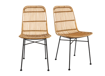 Sillas en ratán natural lote de de 2 MALACCA