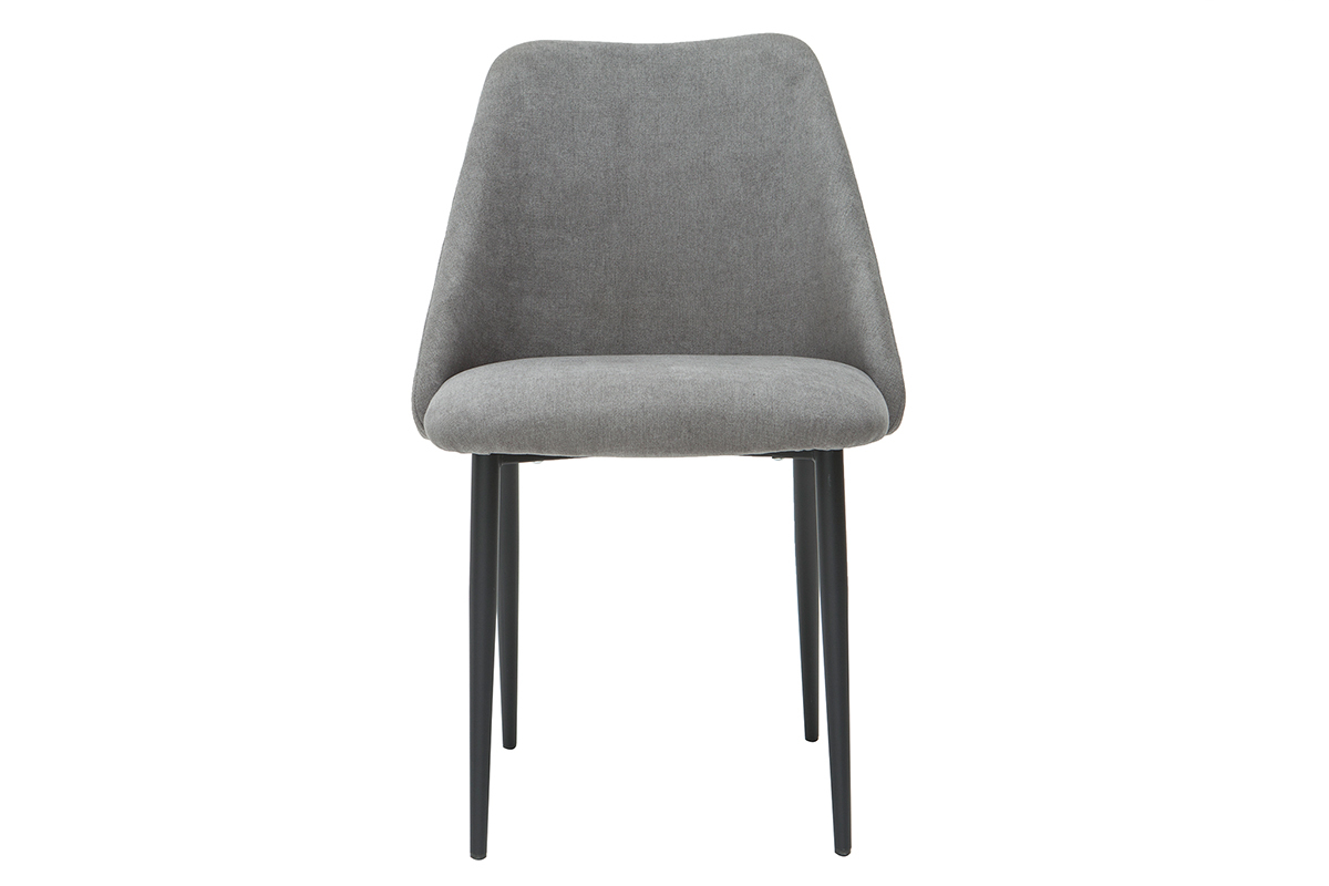 Sillas en tejido efecto terciopelo gris (lote de 2) ELLO