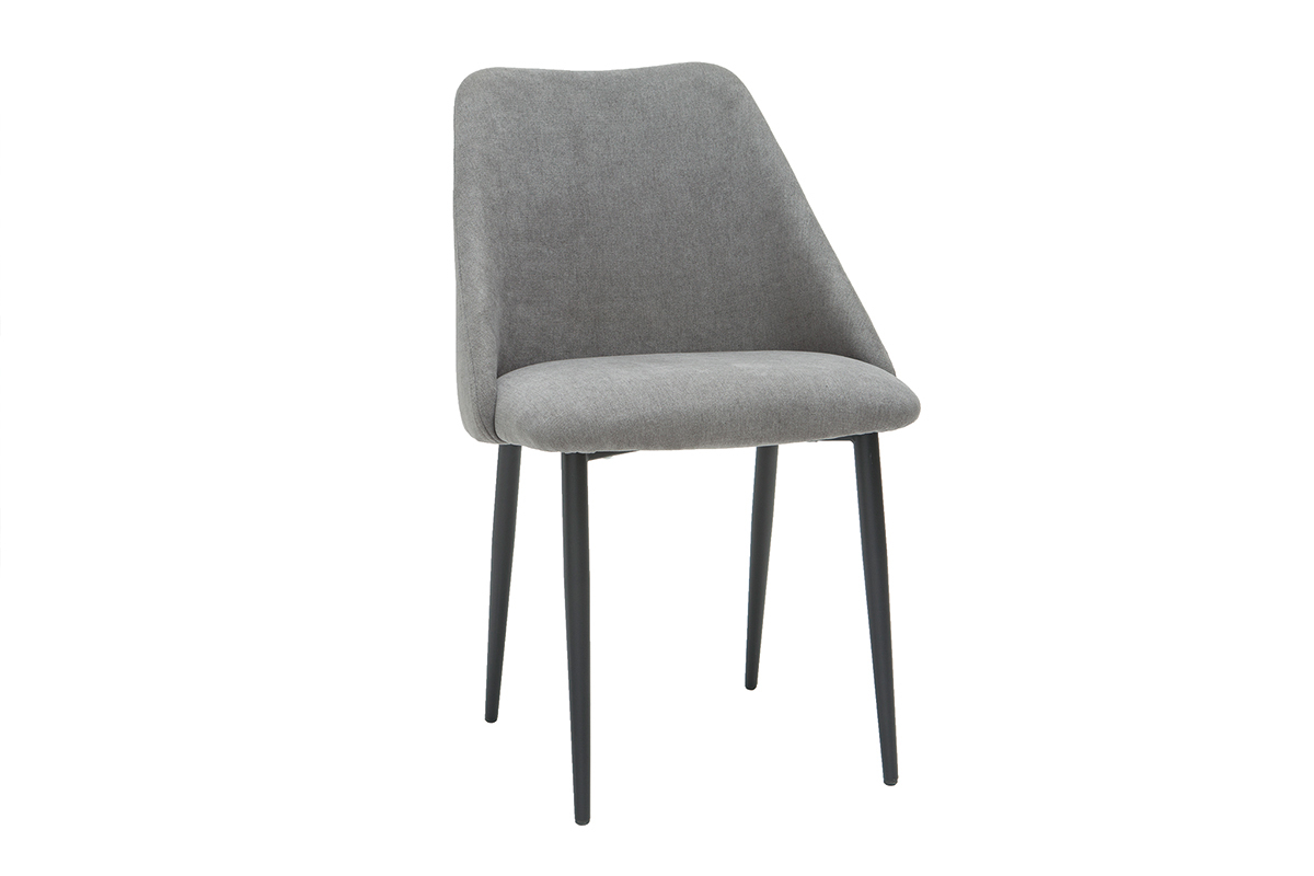 Sillas en tejido efecto terciopelo gris (lote de 2) ELLO