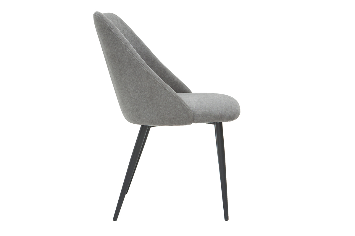 Sillas en tejido efecto terciopelo gris (lote de 2) ELLO