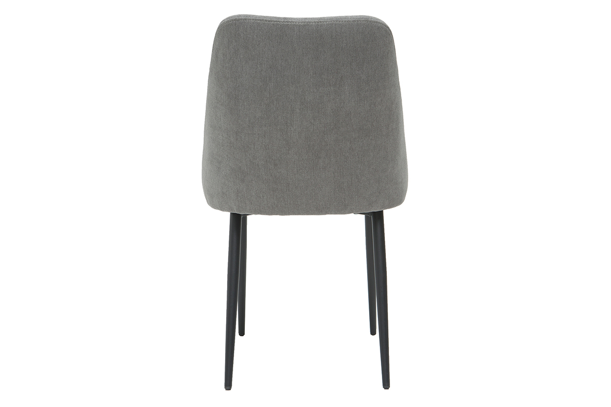 Sillas en tejido efecto terciopelo gris (lote de 2) ELLO