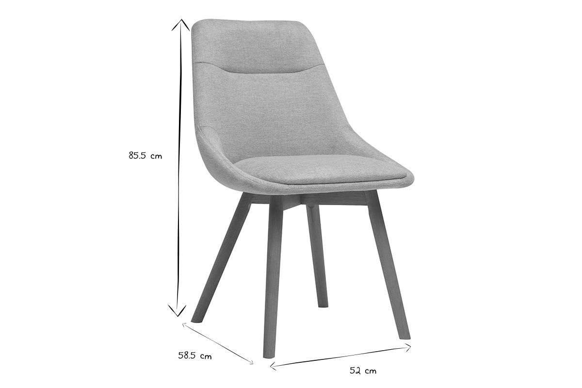 Silla ALESS en negro y blanco con dimensiones 85,5x58,5x52 cm.
