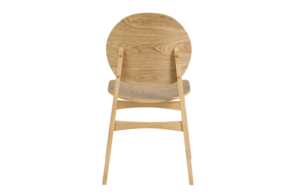 Silla escandinava ELTON de madera clara vista desde atr�s, dise�o depurado y curvas suaves.