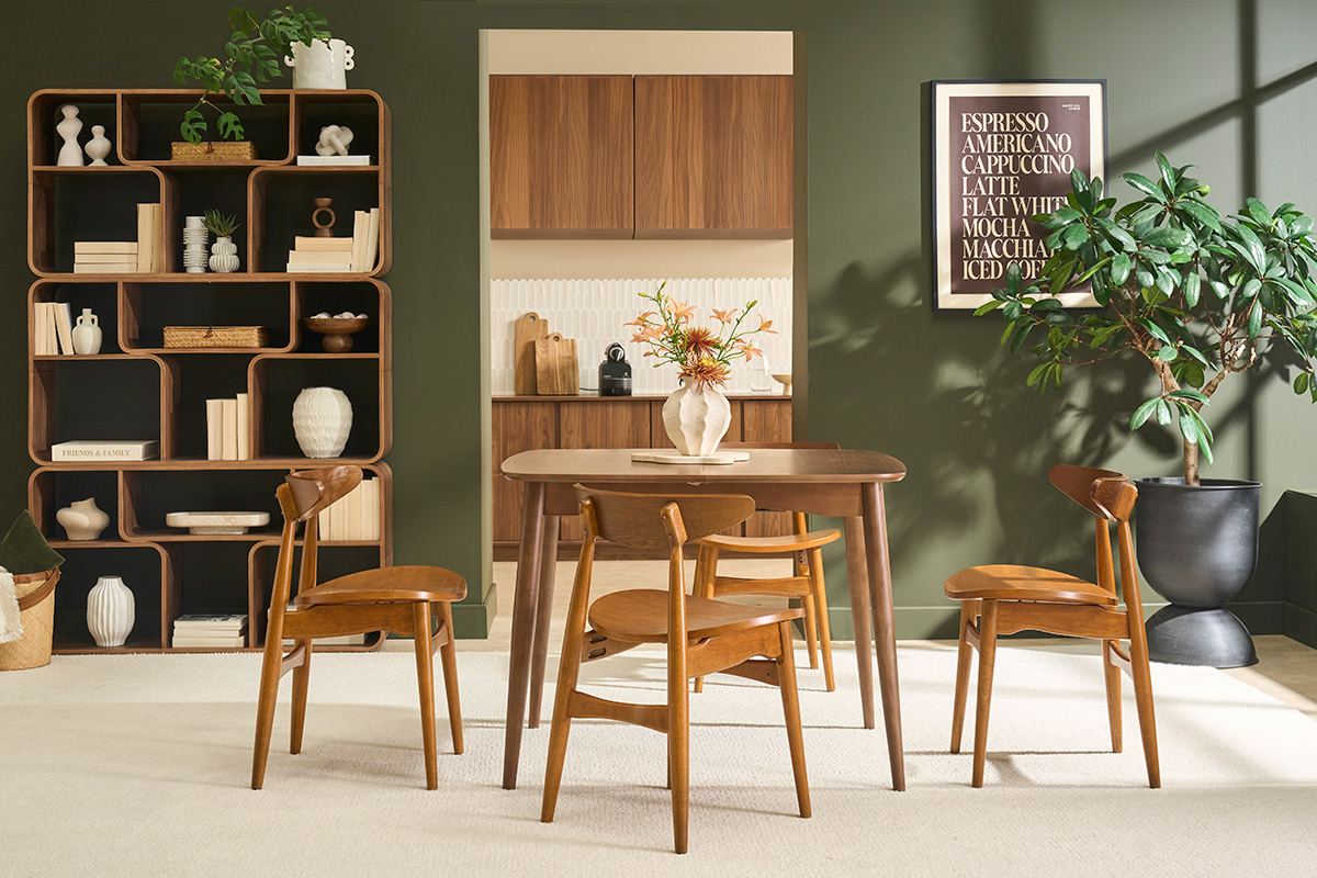 Sillas escandinavas de madera oscura fresno (juego de 2) WALFORD