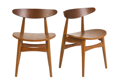 Sillas escandinavas de madera oscura fresno (juego de 2) WALFORD