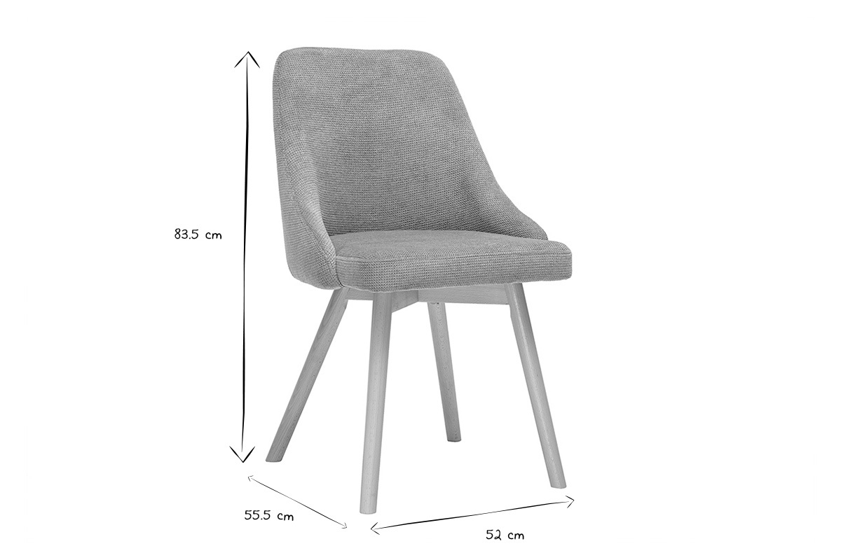 Sillas escandinavas de tejido chenilla en verde celad�n y madera clara (lote de 2) HASTA