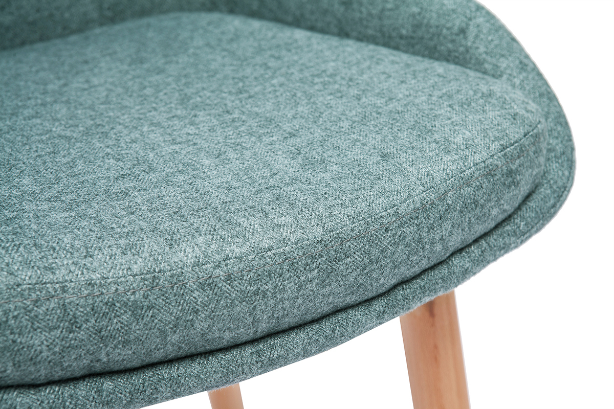 Sillas escandinavas de tejido verde gris�ceo y madera clara maciza (lote de 2) HOLO