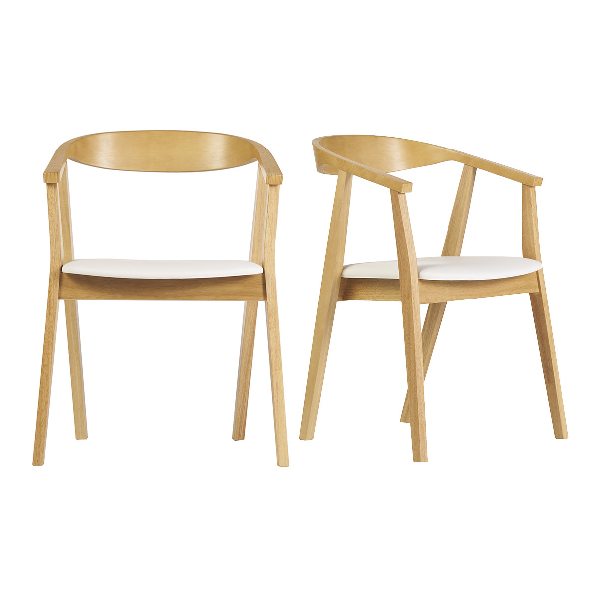 Sillas escandinavas diseño blanco y madera clara (juego de 2) BAHIA