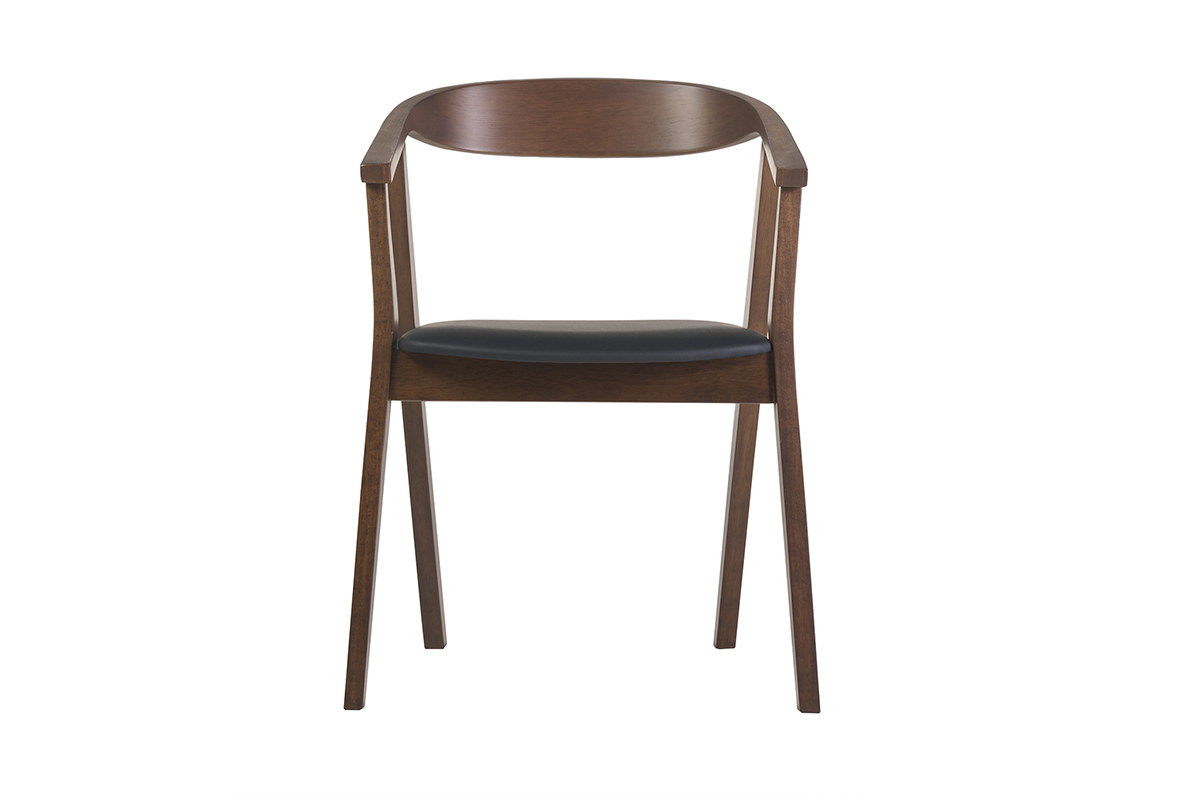 Sillas escandinavas diseo negro y madera oscura (juego de 2) BAHIA