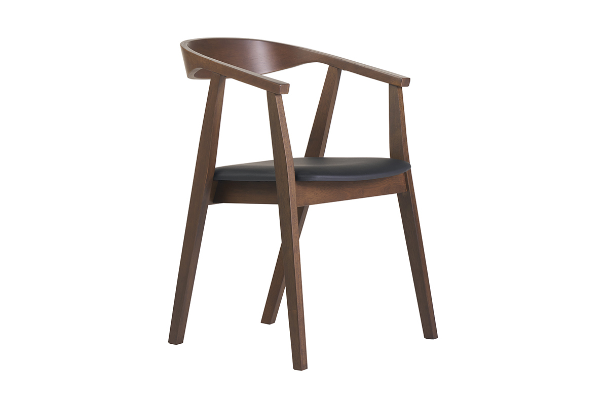 Sillas escandinavas diseo negro y madera oscura (juego de 2) BAHIA