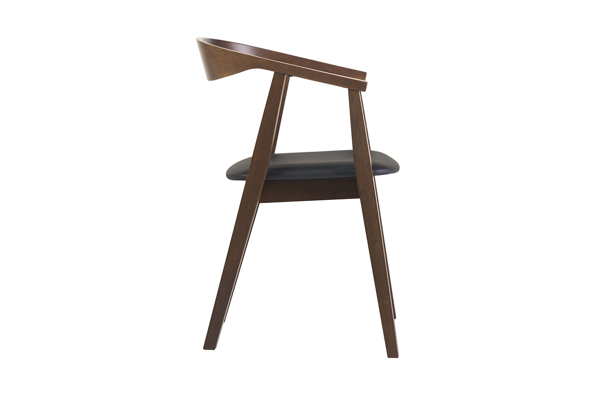 Sillas escandinavas diseo negro y madera oscura (juego de 2) BAHIA