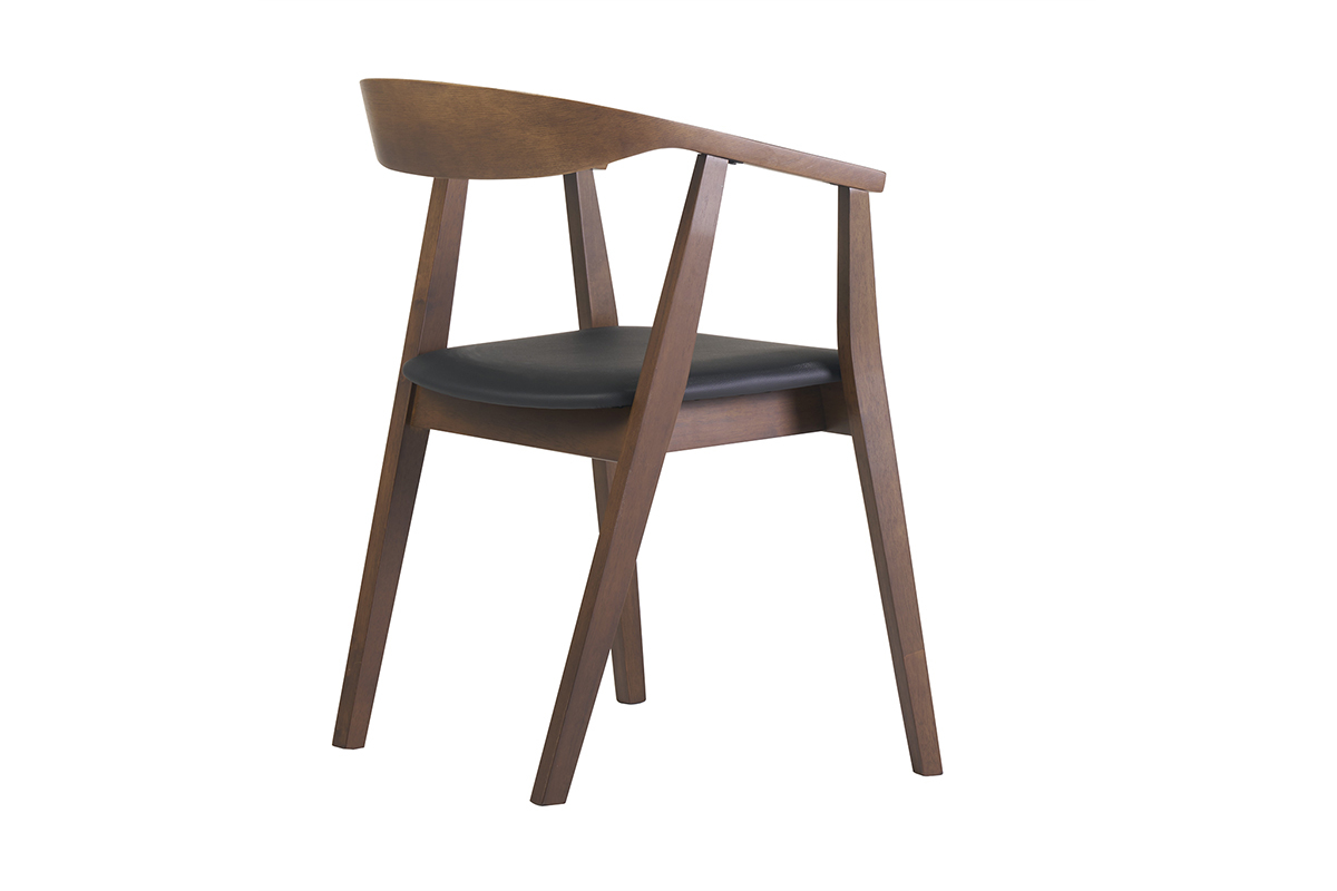 Sillas escandinavas diseo negro y madera oscura (juego de 2) BAHIA