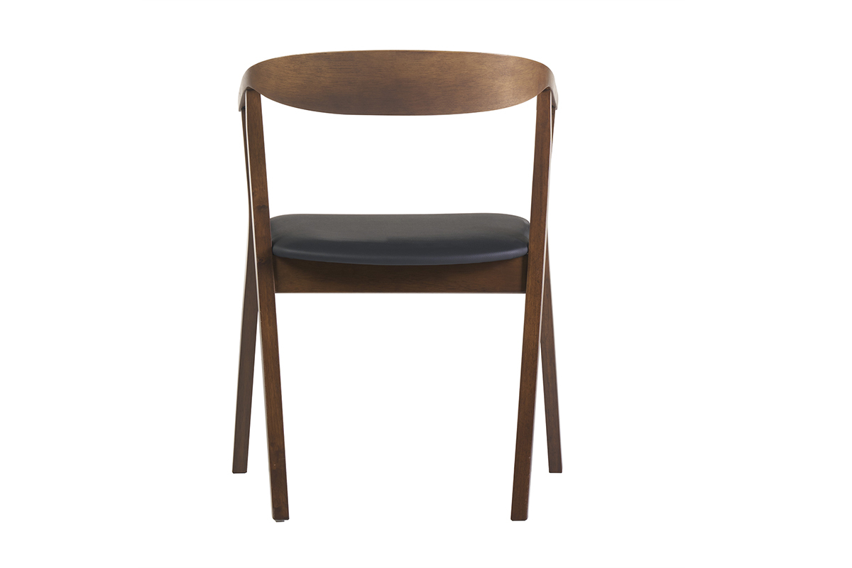 Sillas escandinavas diseo negro y madera oscura (juego de 2) BAHIA