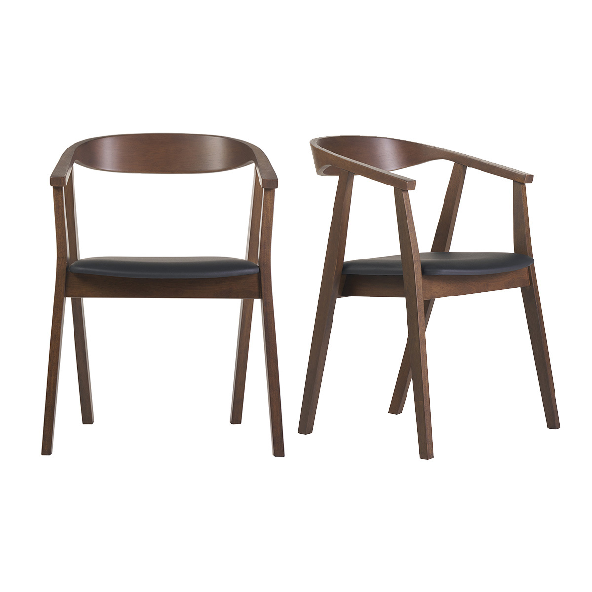 Sillas escandinavas diseño negro y madera oscura (juego de 2) BAHIA