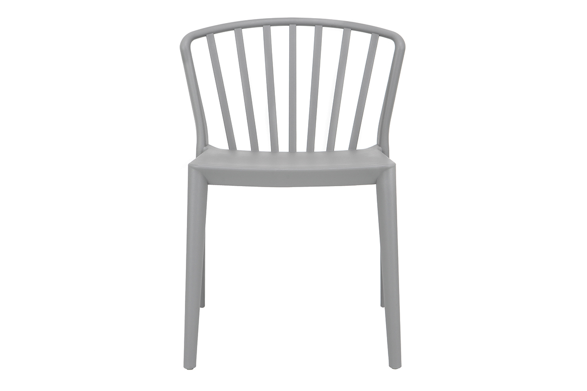 Sillas modernas apilables grises interior / exterior - lote de 2 PATIO