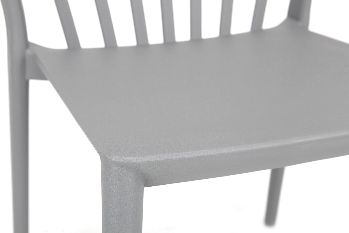 Sillas modernas apilables grises interior / exterior - lote de 2 PATIO