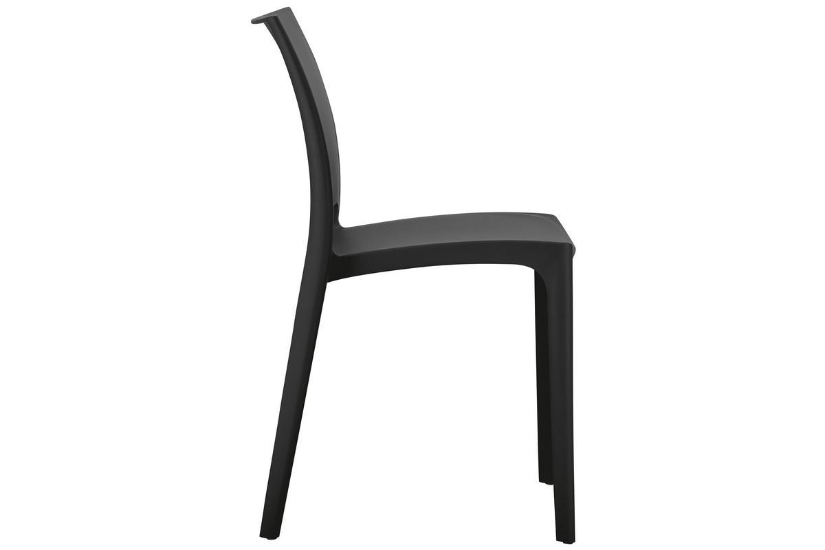 Sillas modernas apilables negras interior / exterior (lote de 4) CALAO