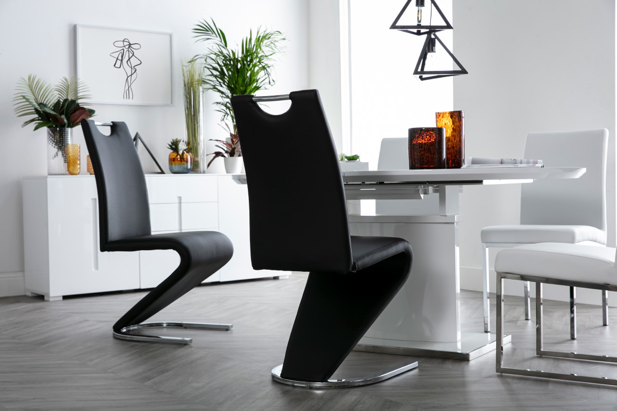 Sillas modernas color negro (lote de 2) ANGY