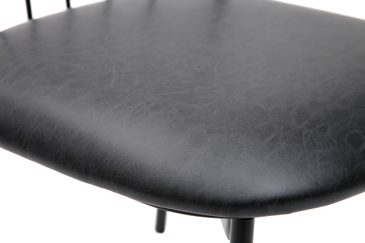 Sillas modernas en metal negro con cojn (lote de 2) GRID