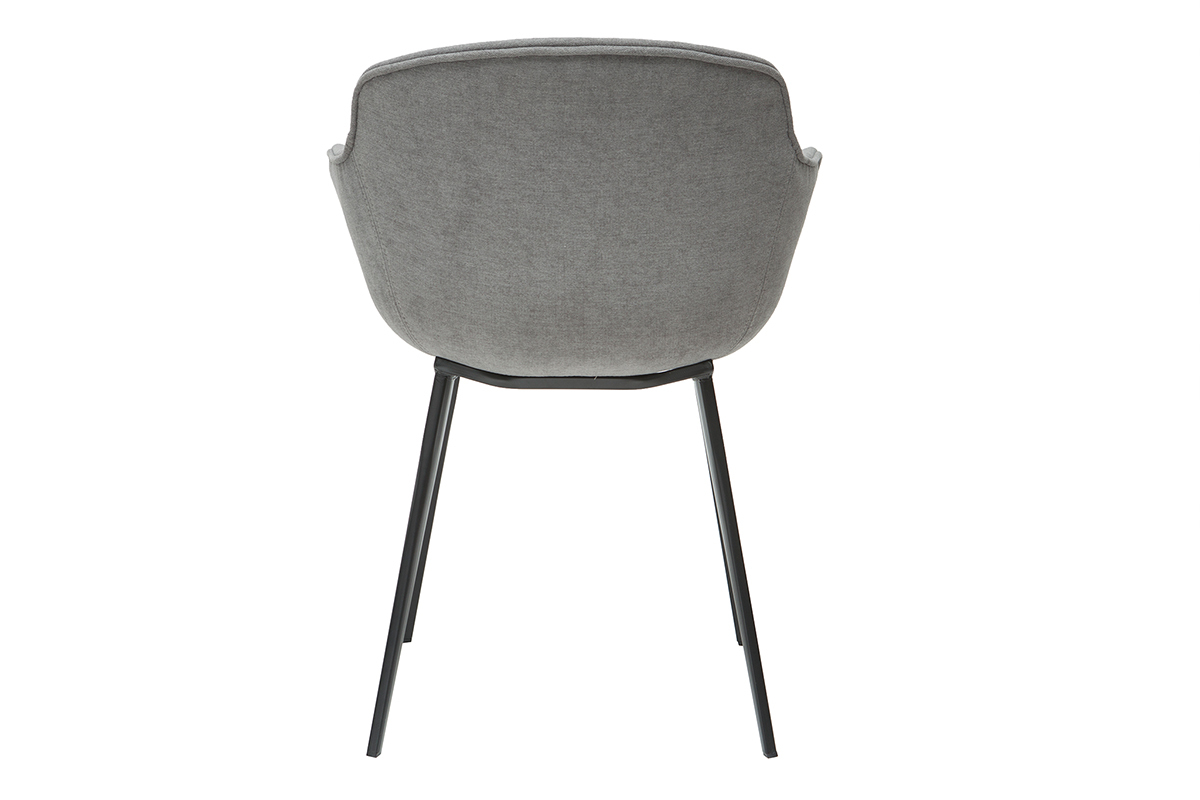 Sillas modernas en tejido efecto terciopelo gris (lote de 2) SAKE