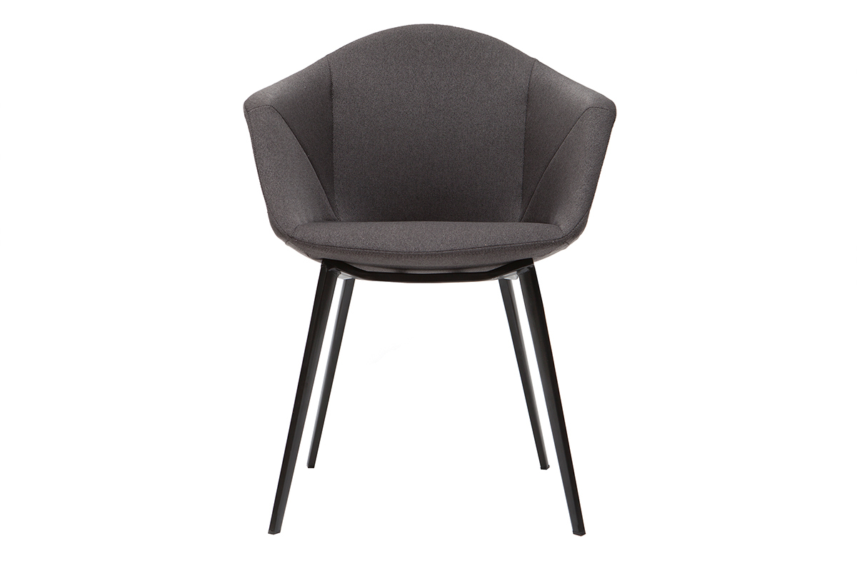 Sillas modernas en tejido gris oscuro y metal (lote de 2) TAYA