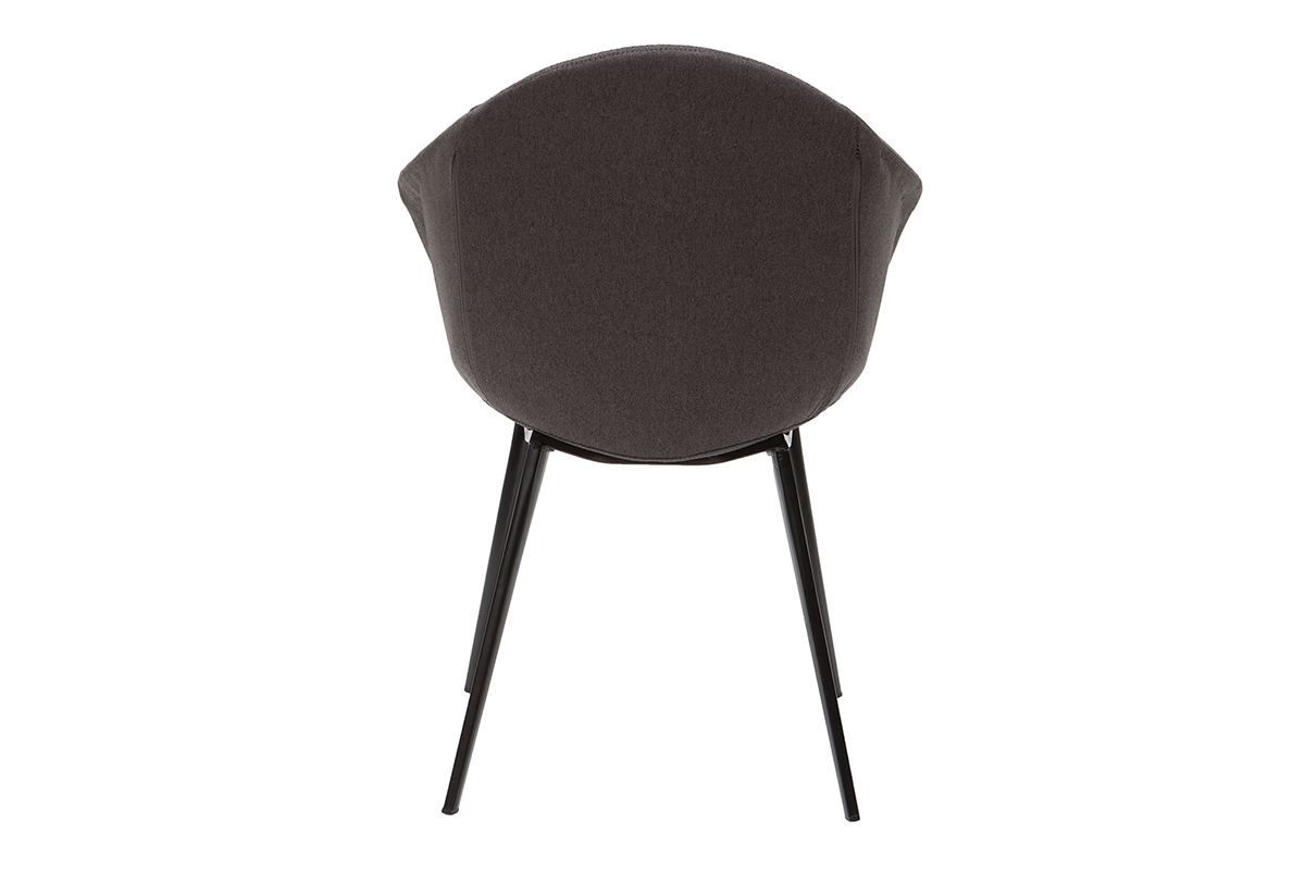 Sillas modernas en tejido gris oscuro y metal (lote de 2) TAYA