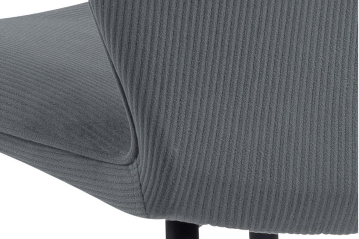 Sillas modernas en terciopelo acanalado gris y metal (lote de 2) ADDICT