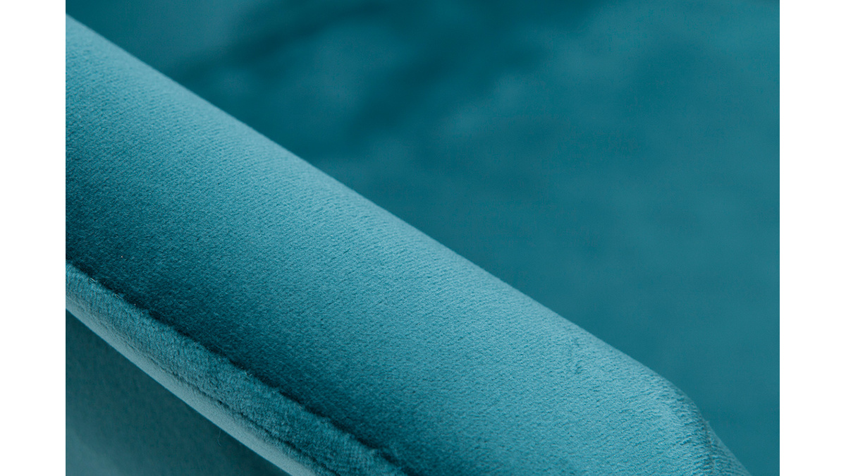 Sillas modernas en terciopelo azul petrleo y metal (lote de 2) TAYA