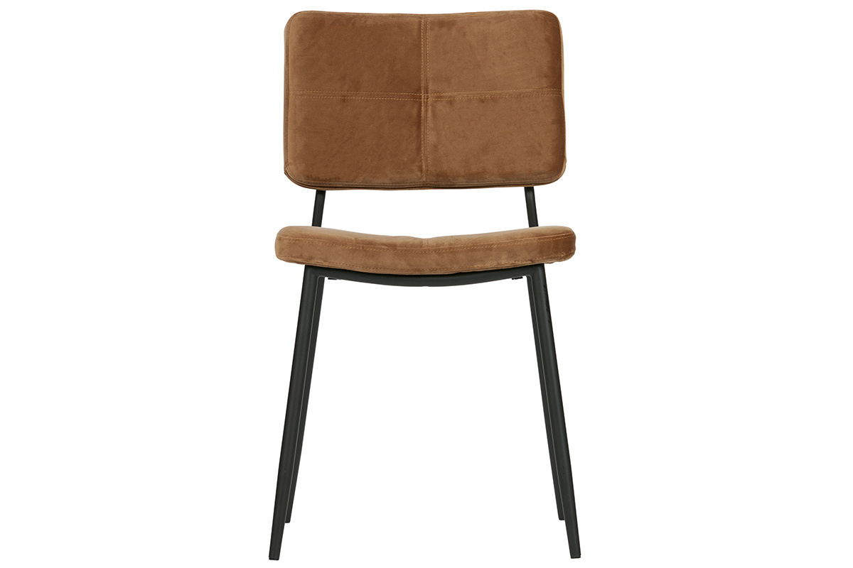 Sillas modernas en terciopelo camel (lote de 2) GAB