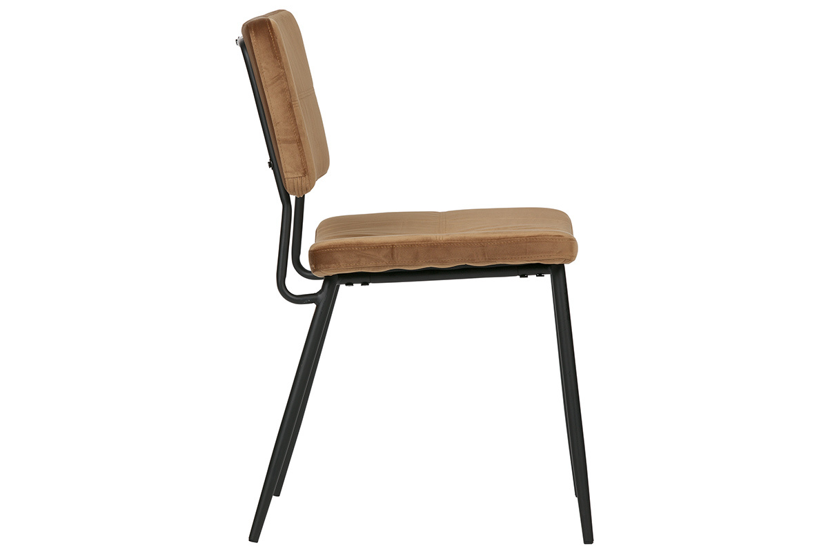 Sillas modernas en terciopelo camel (lote de 2) GAB
