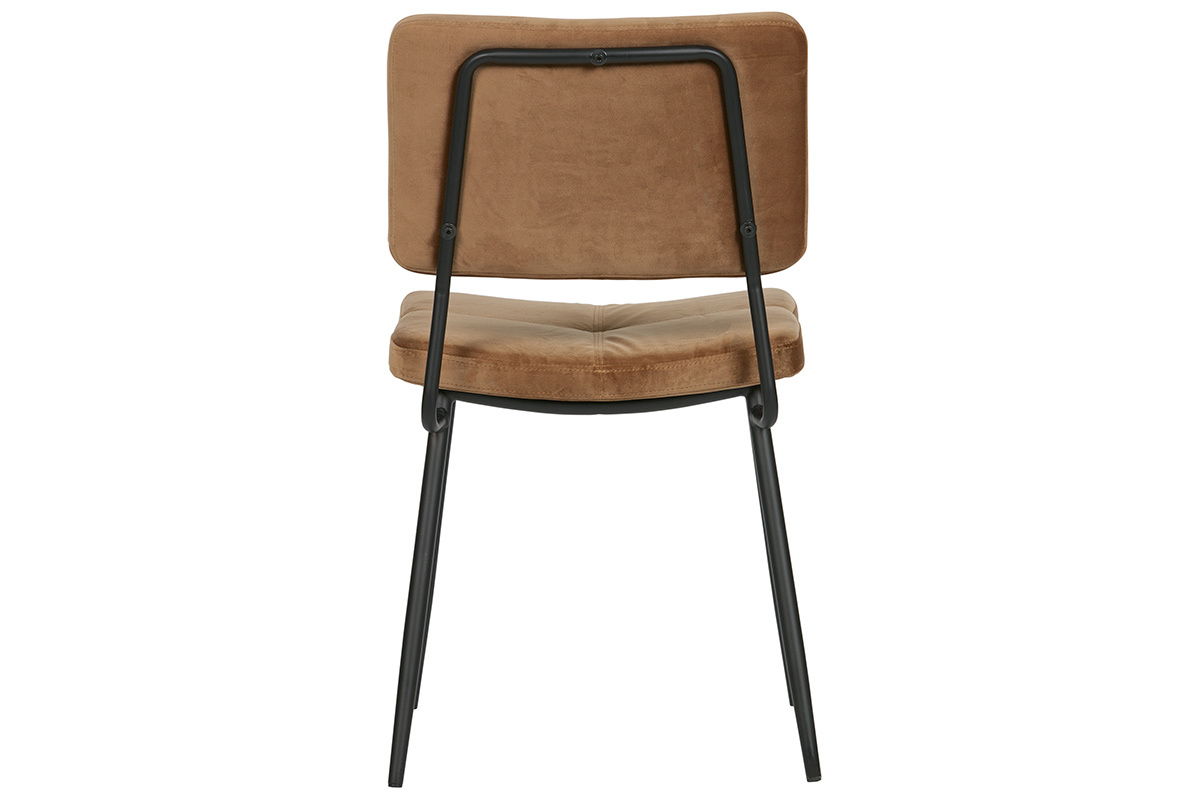 Sillas modernas en terciopelo camel (lote de 2) GAB