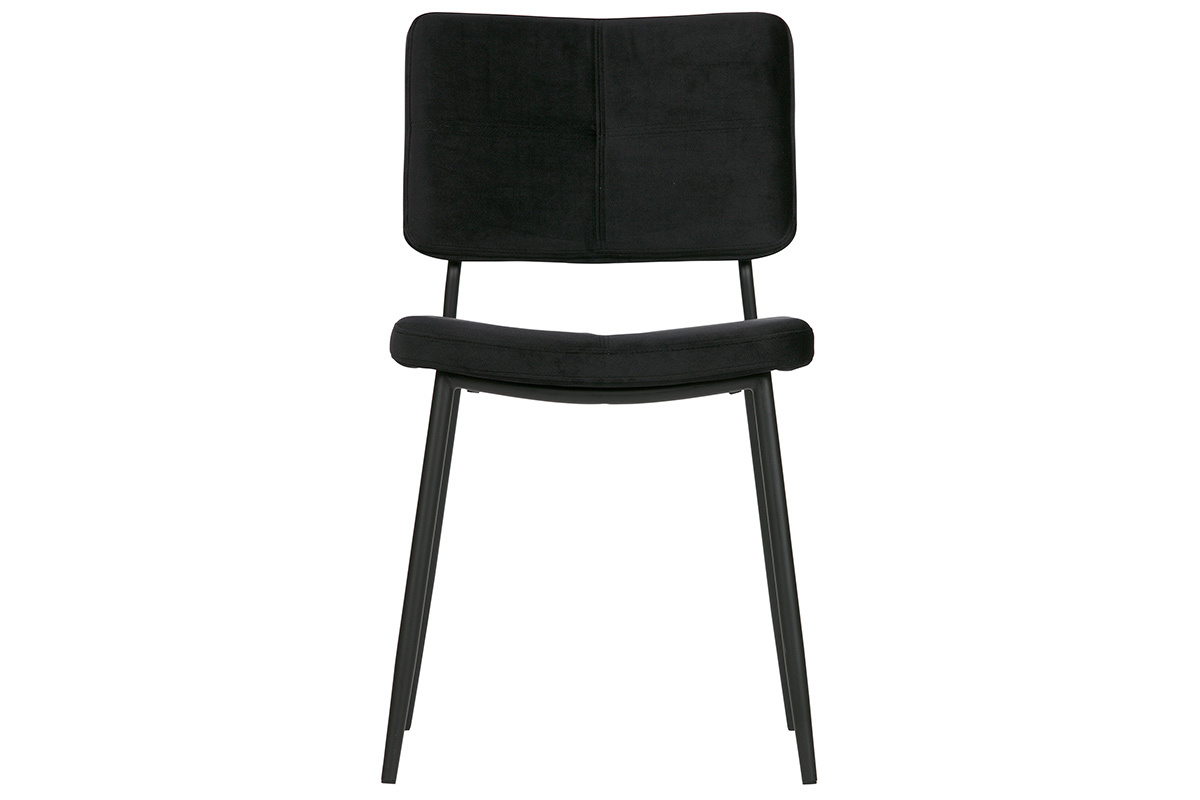 Sillas modernas en terciopelo negro (lote de 2) GAB