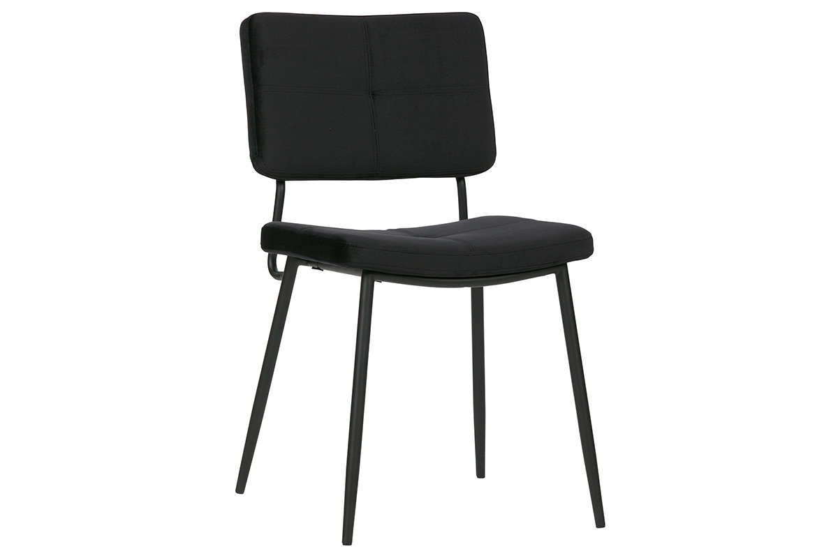 Sillas modernas en terciopelo negro (lote de 2) GAB