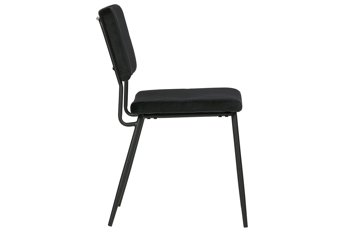 Sillas modernas en terciopelo negro (lote de 2) GAB