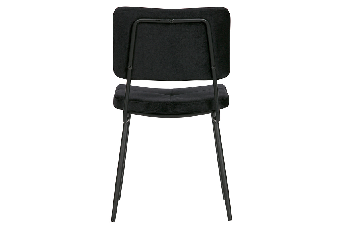 Sillas modernas en terciopelo negro (lote de 2) GAB