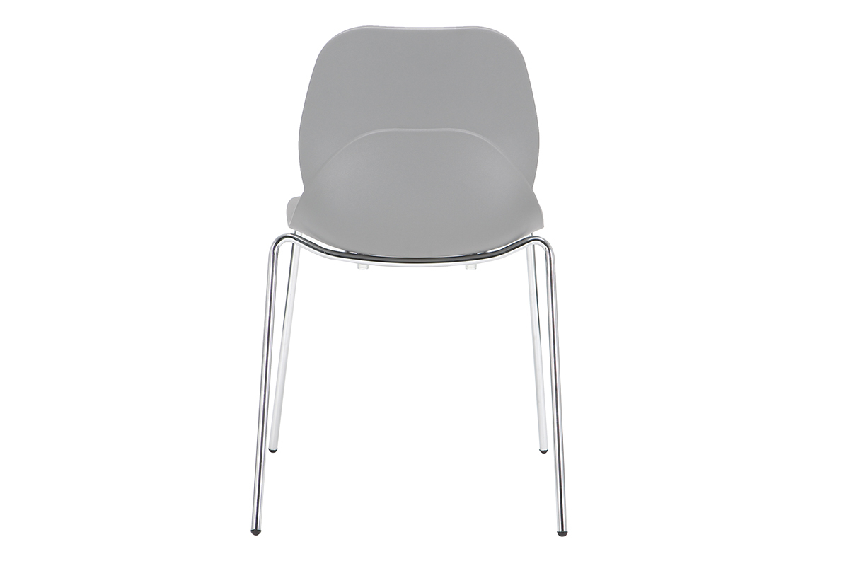 Sillas modernas grises apilables con patas metal - lote de 2 TROCADERO