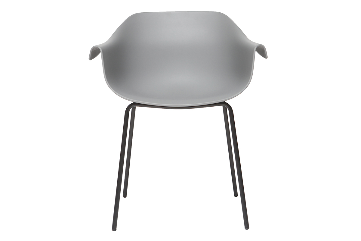 Sillas modernas grises y negro (lote de 2) COUTURE