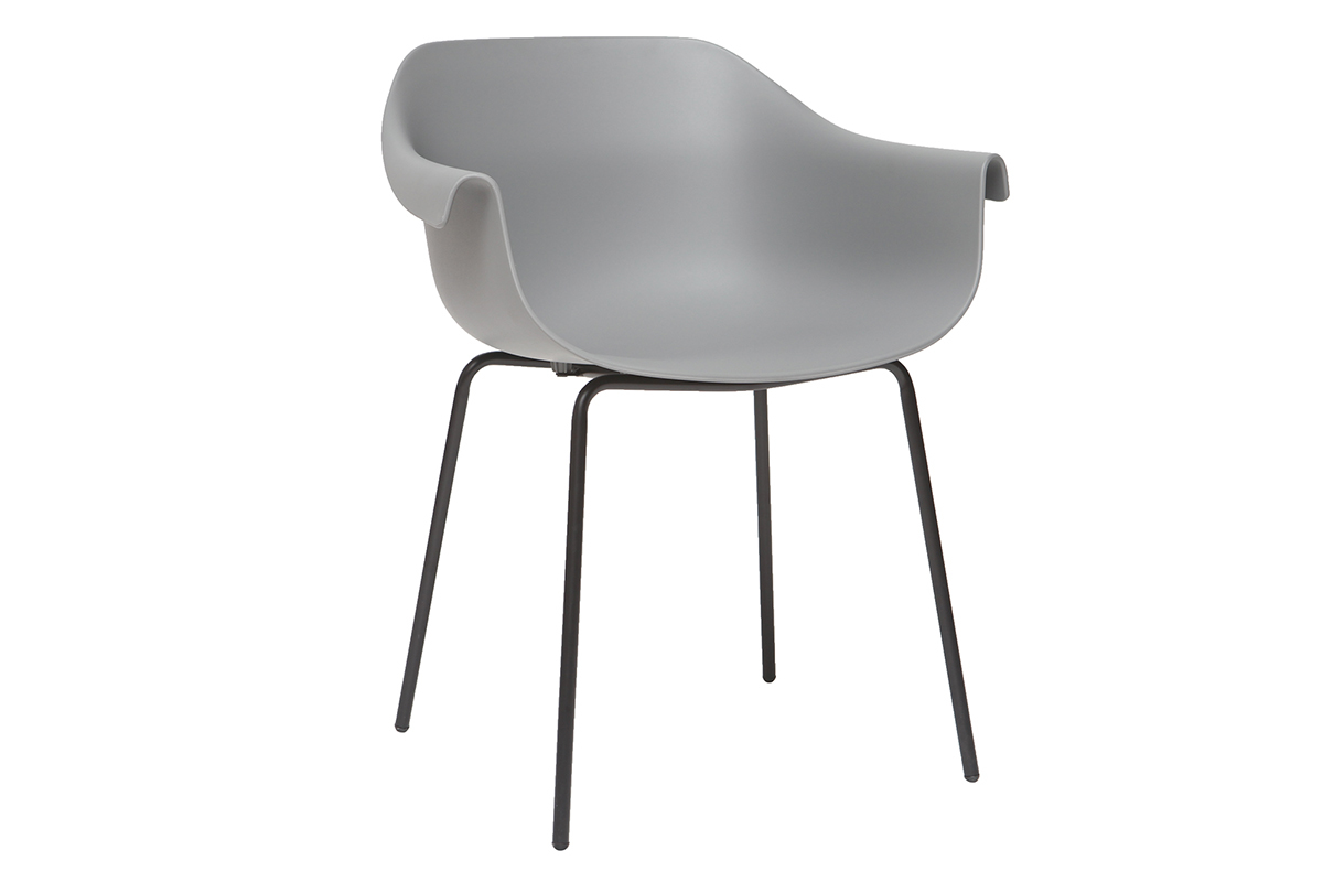 Sillas modernas grises y negro (lote de 2) COUTURE