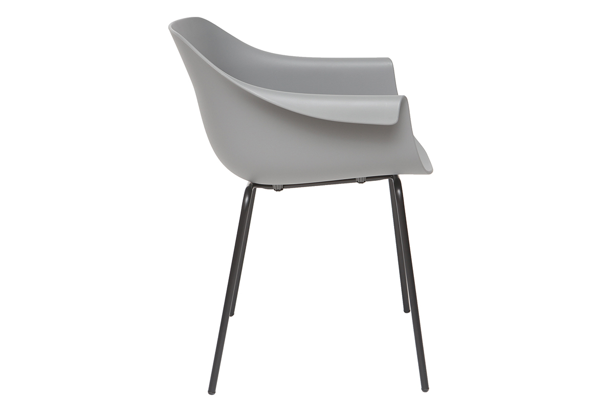 Sillas modernas grises y negro (lote de 2) COUTURE