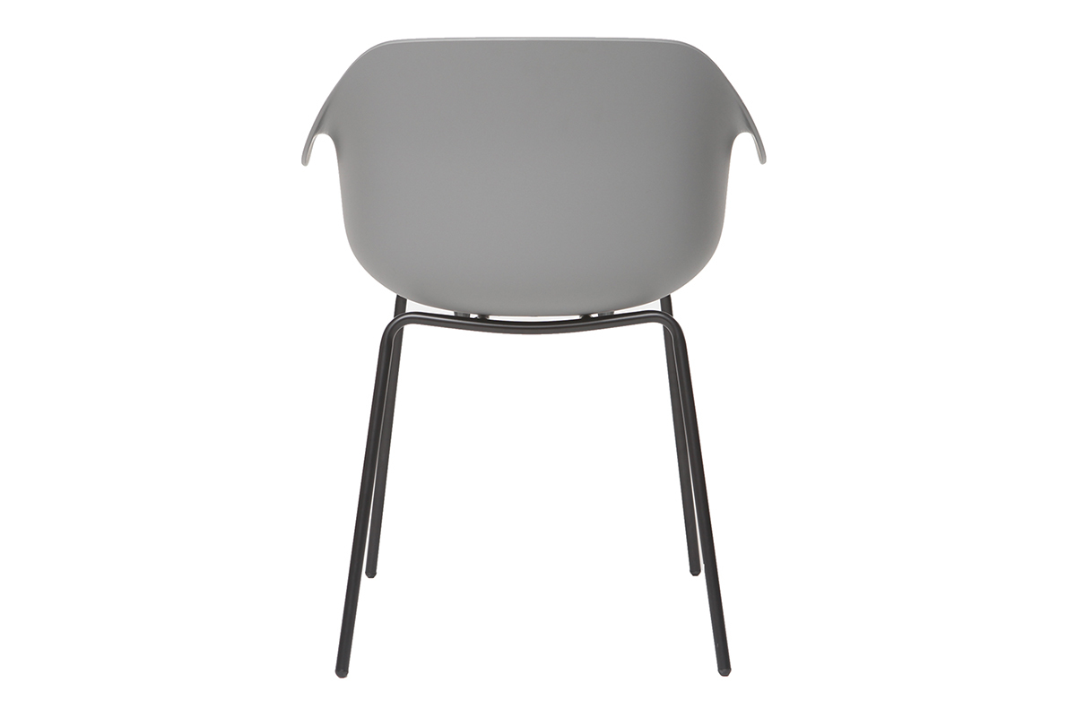 Sillas modernas grises y negro (lote de 2) COUTURE