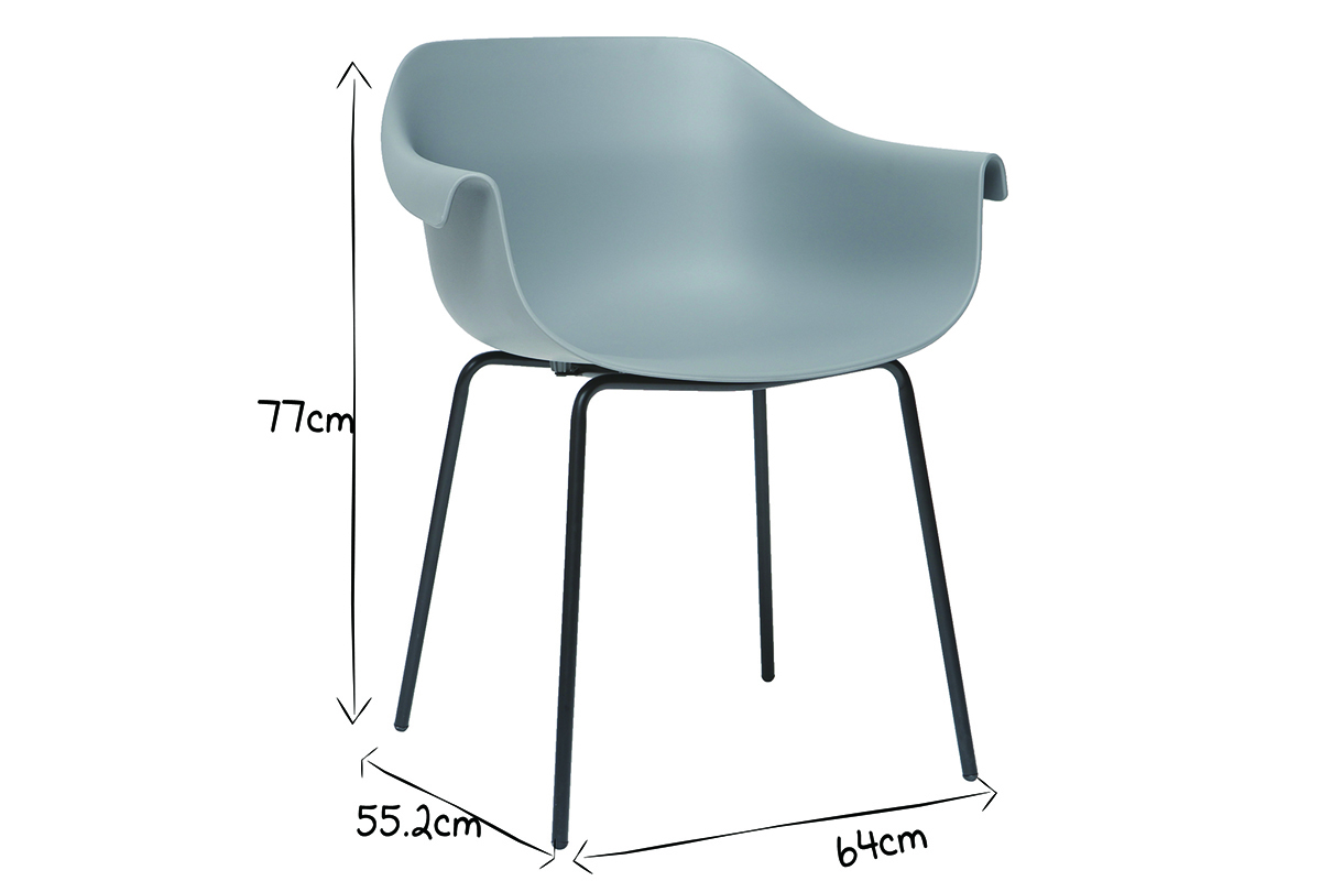 Sillas modernas grises y negro (lote de 2) COUTURE