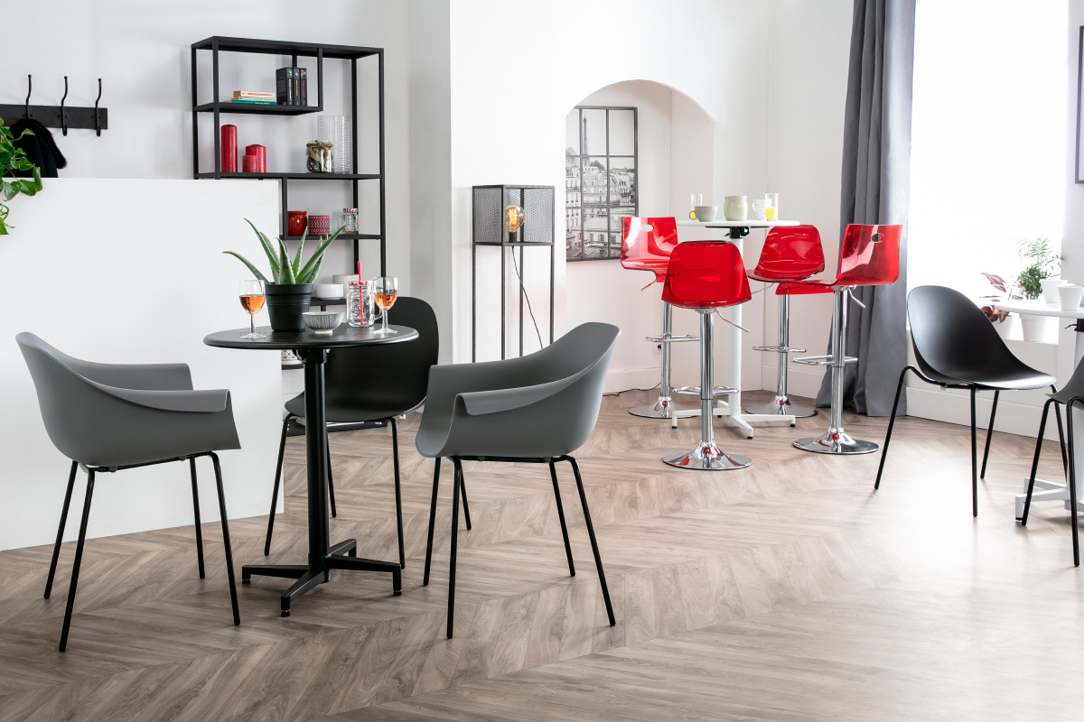 Sillas modernas grises y negro (lote de 2) COUTURE