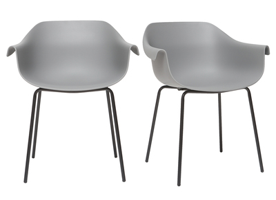 Sillas modernas grises y negro (lote de 2) COUTURE